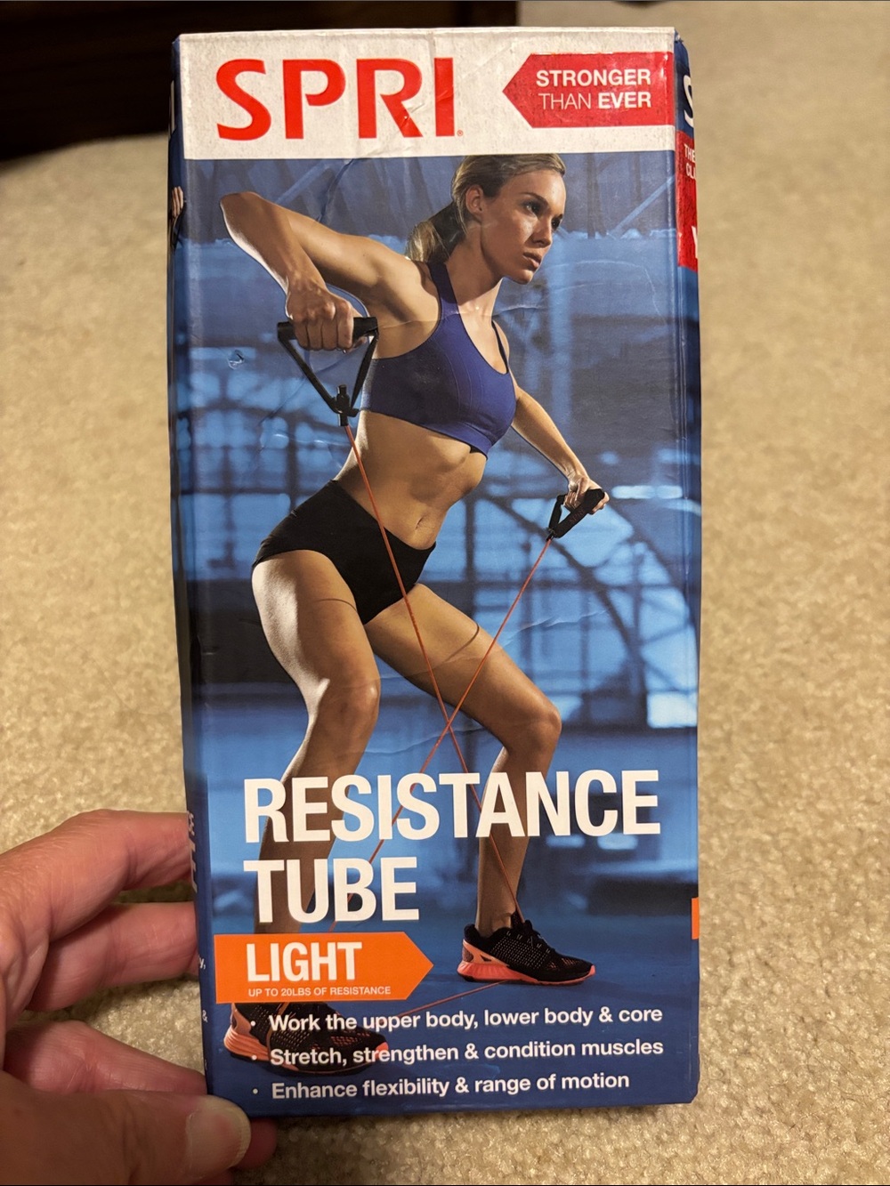 SPRI Resistance Tube with Handles Light Resistance Orange Band